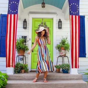 Striped midi dress